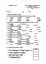 Đề kiểm tra chất lượng học kỳ II môn Tiếng Anh 7 - Đề 1 - Năm học 2011-2012